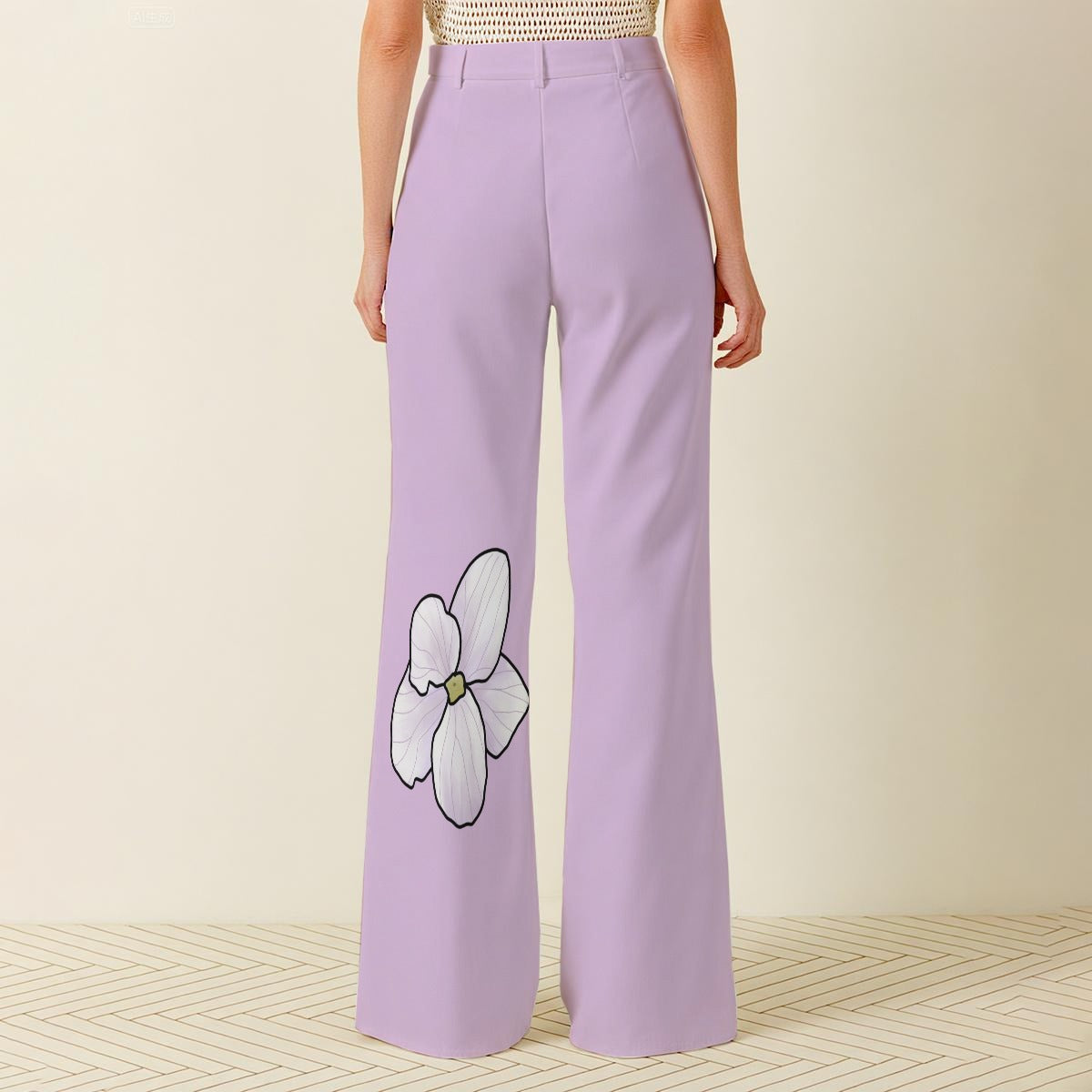 Nova Scotia Mayflower - wide leg pants - light lilac