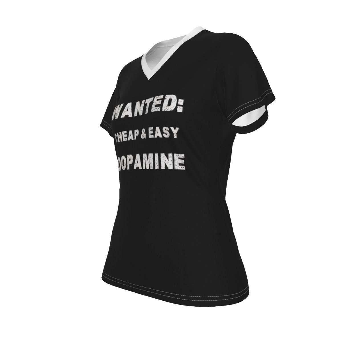 Dopamine - V neck tee - black with white