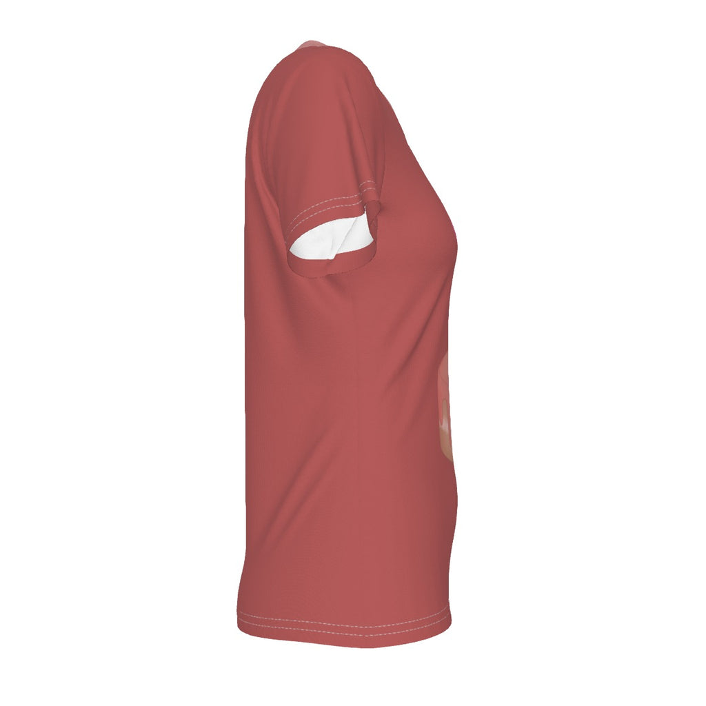 Serving the Cake - salmon - V neck