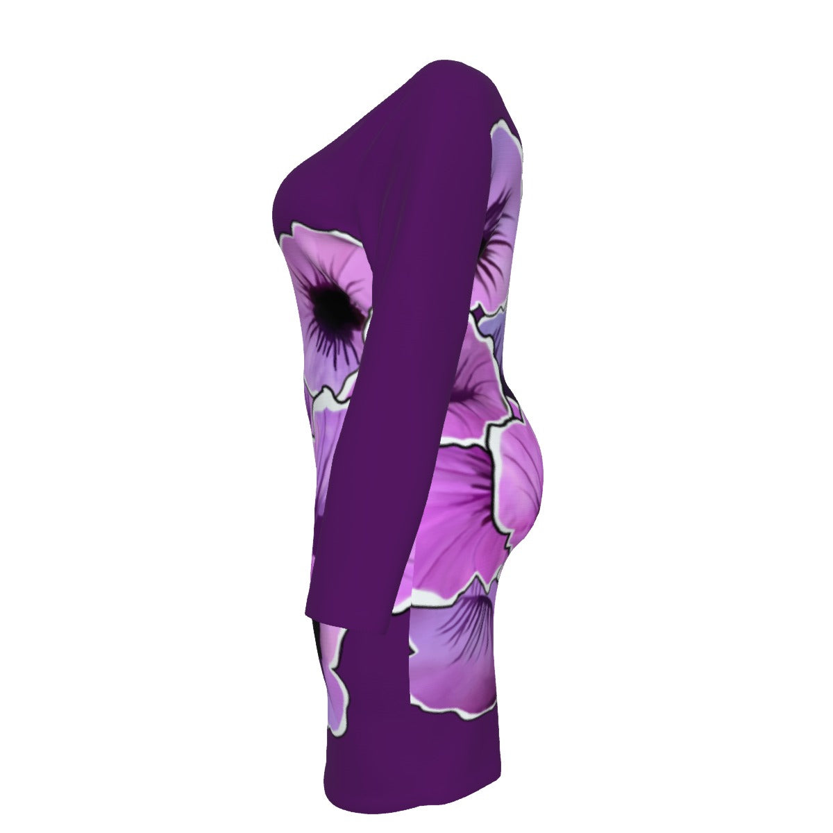 Purple Flowers - mesh dress
