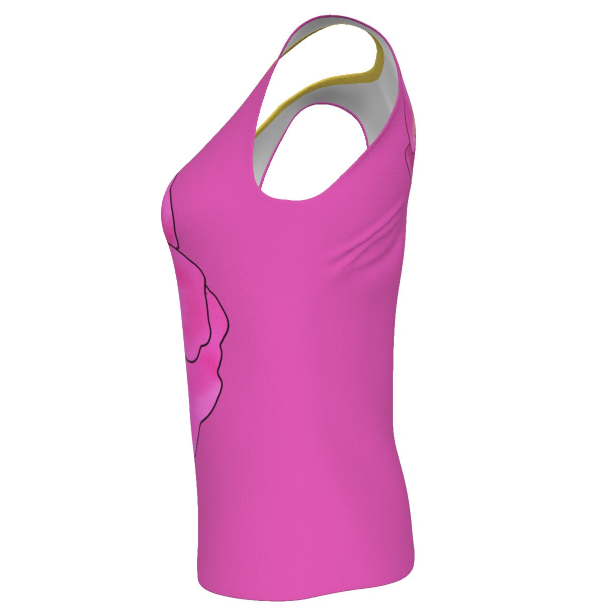 Alberta Primrose - U neck tank - pink with yellow