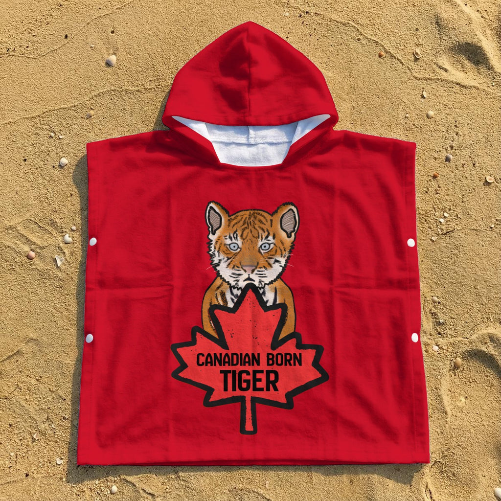 Kid's Hooded Towel Poncho - Year of the Tiger