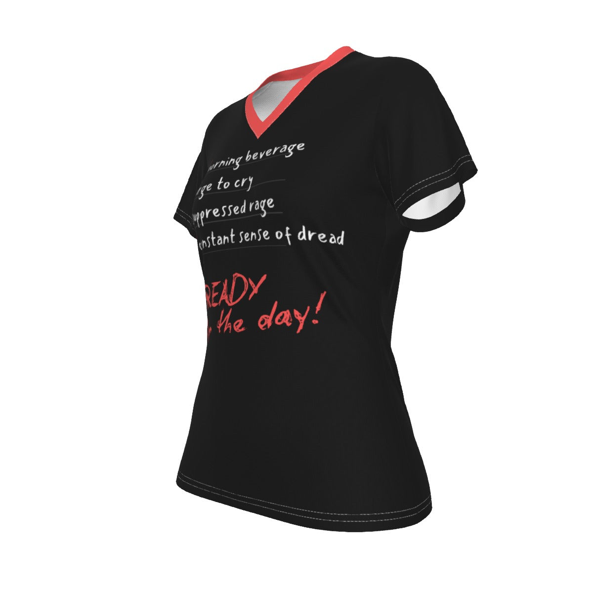 Ready for the Day - V neck tee - black