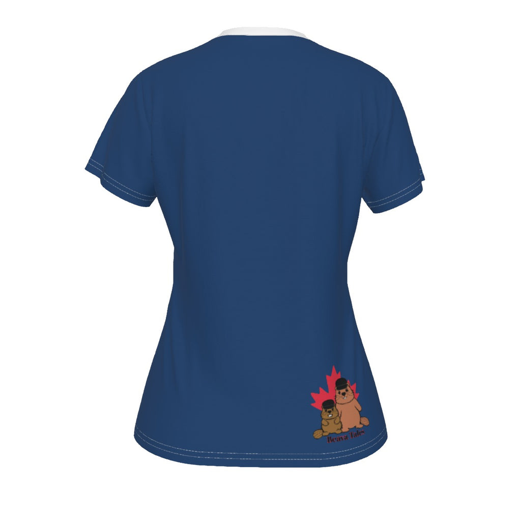 Serotonin pls - v neck tee - blue white