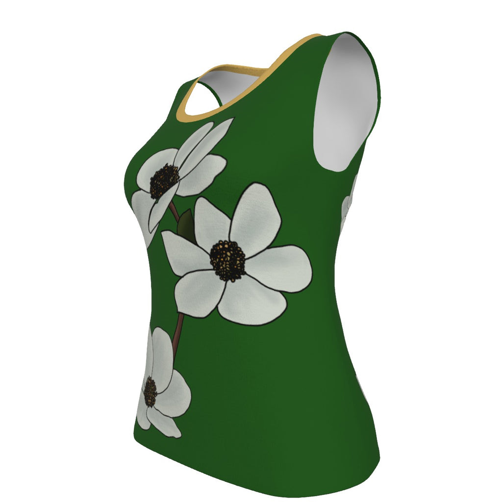 BC Dogwood - U neck tank - green