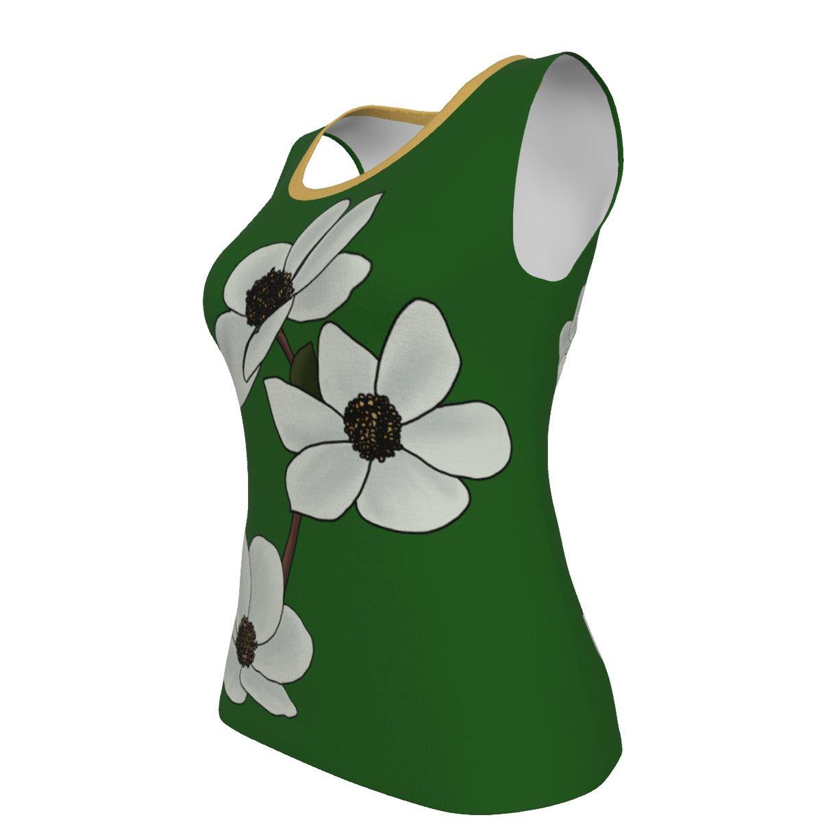 BC Dogwood - U neck tank - green