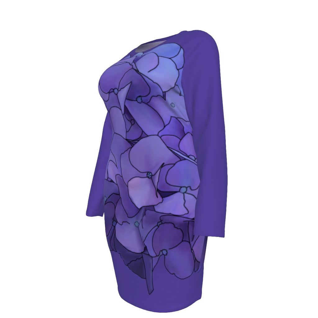 Hydrangea - midi bodycon mesh dress - periwinkle