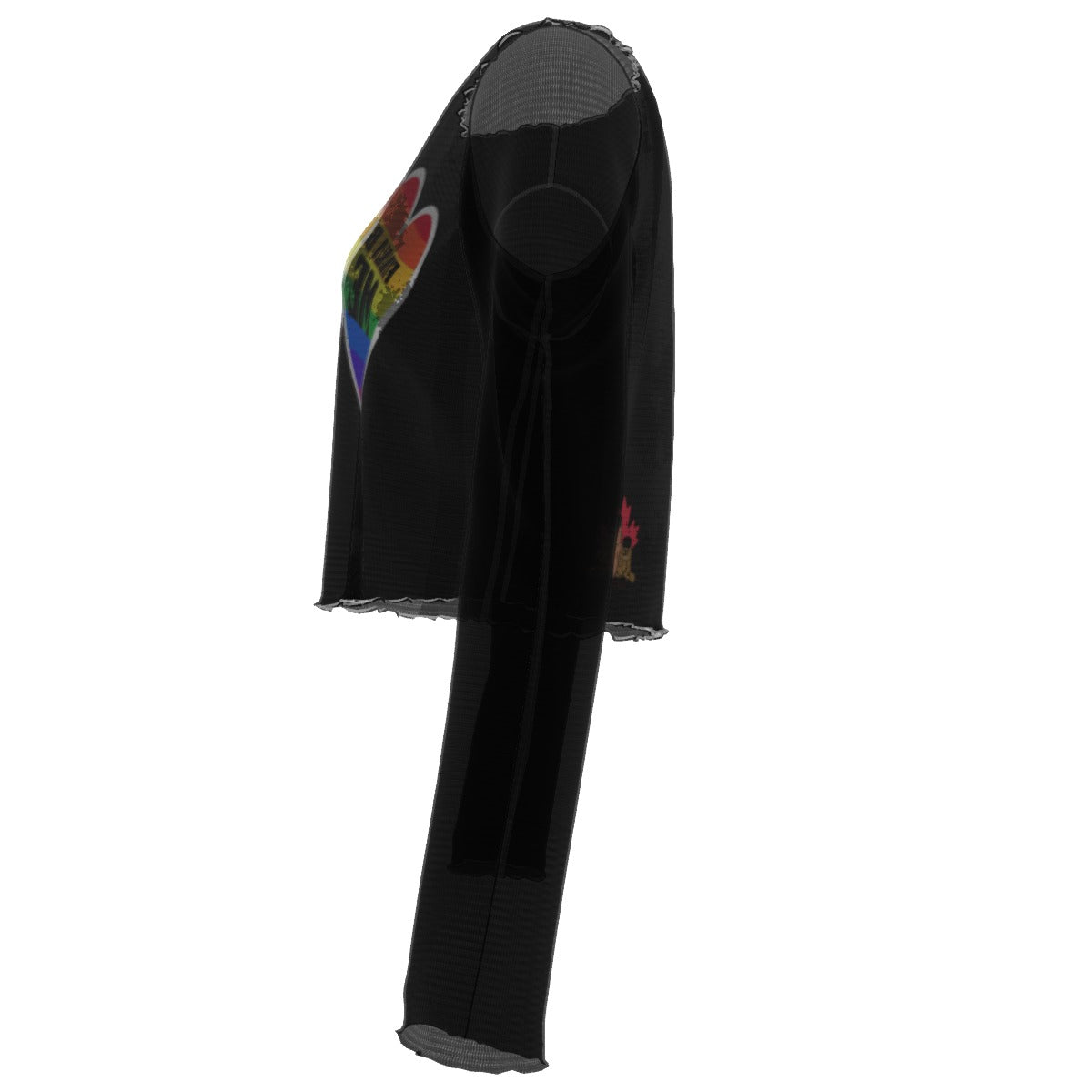 Finna Me - Rainbow - Pride - mesh crop - black