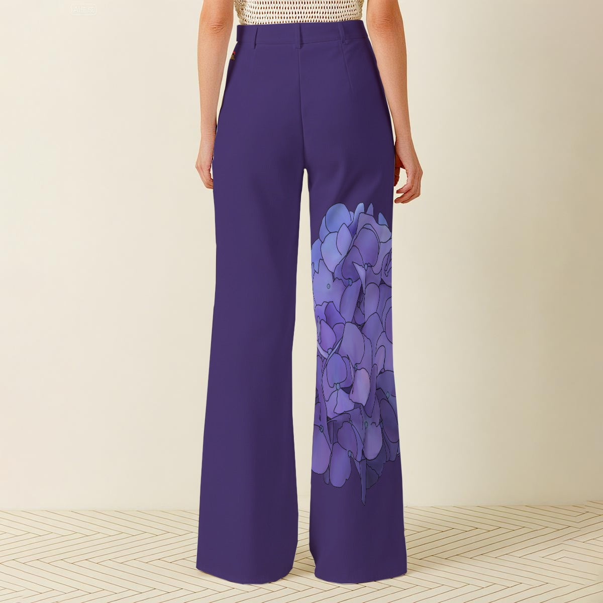 Hydrangea - wide leg pants - dark periwinkle.