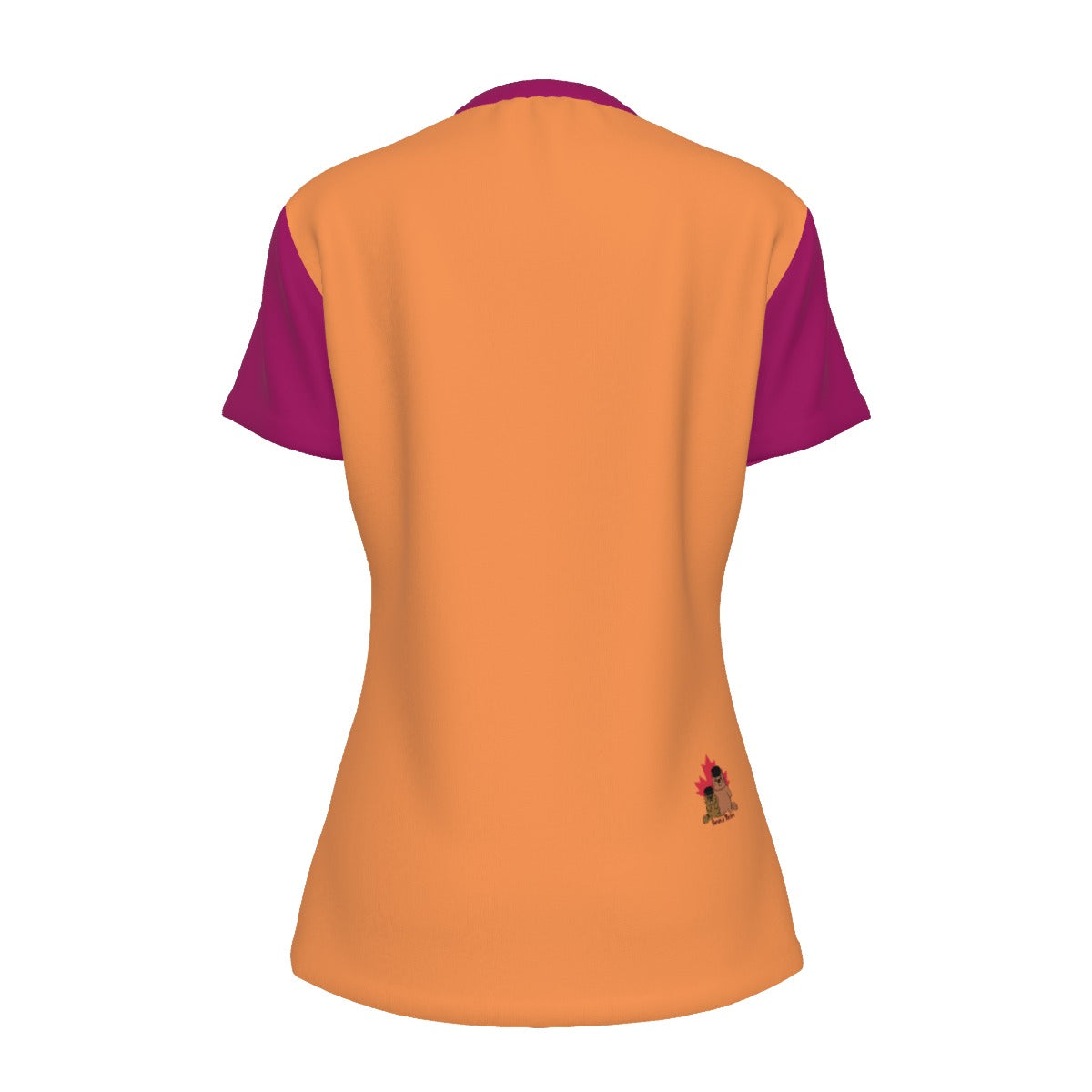 Penguins - lesbian - round neck tee - orange magenta