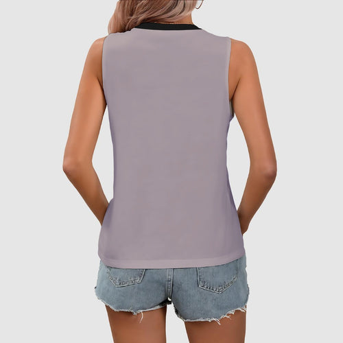 Breathless - Long Covid - V neck tank - lavender grey