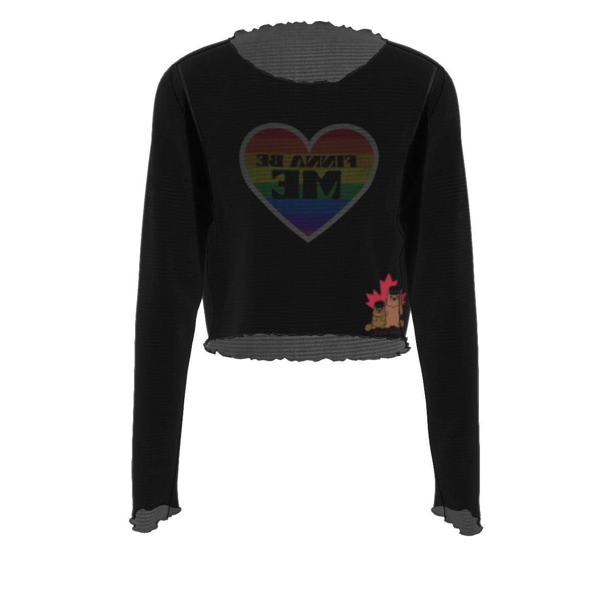 Finna Me - Rainbow - Pride - mesh crop - black