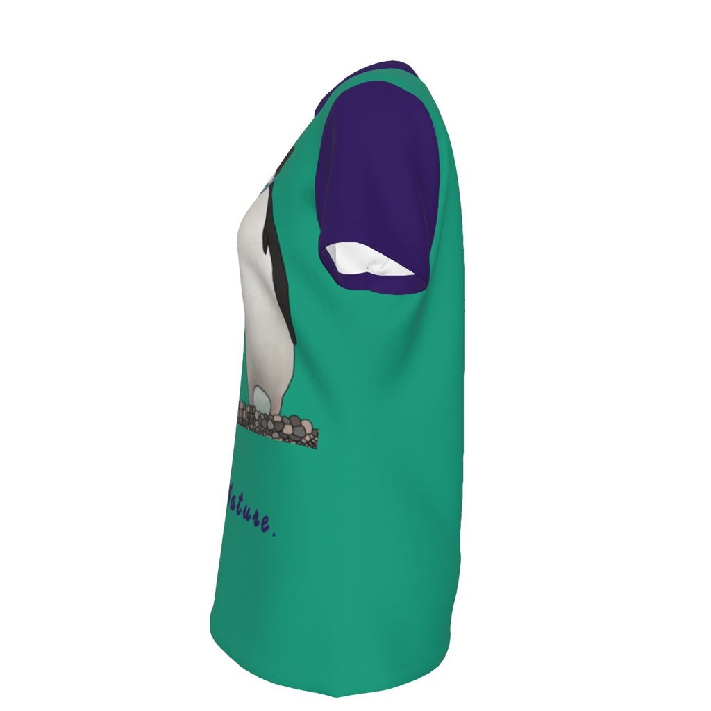 Penguins - gay - round neck tee - green indigo