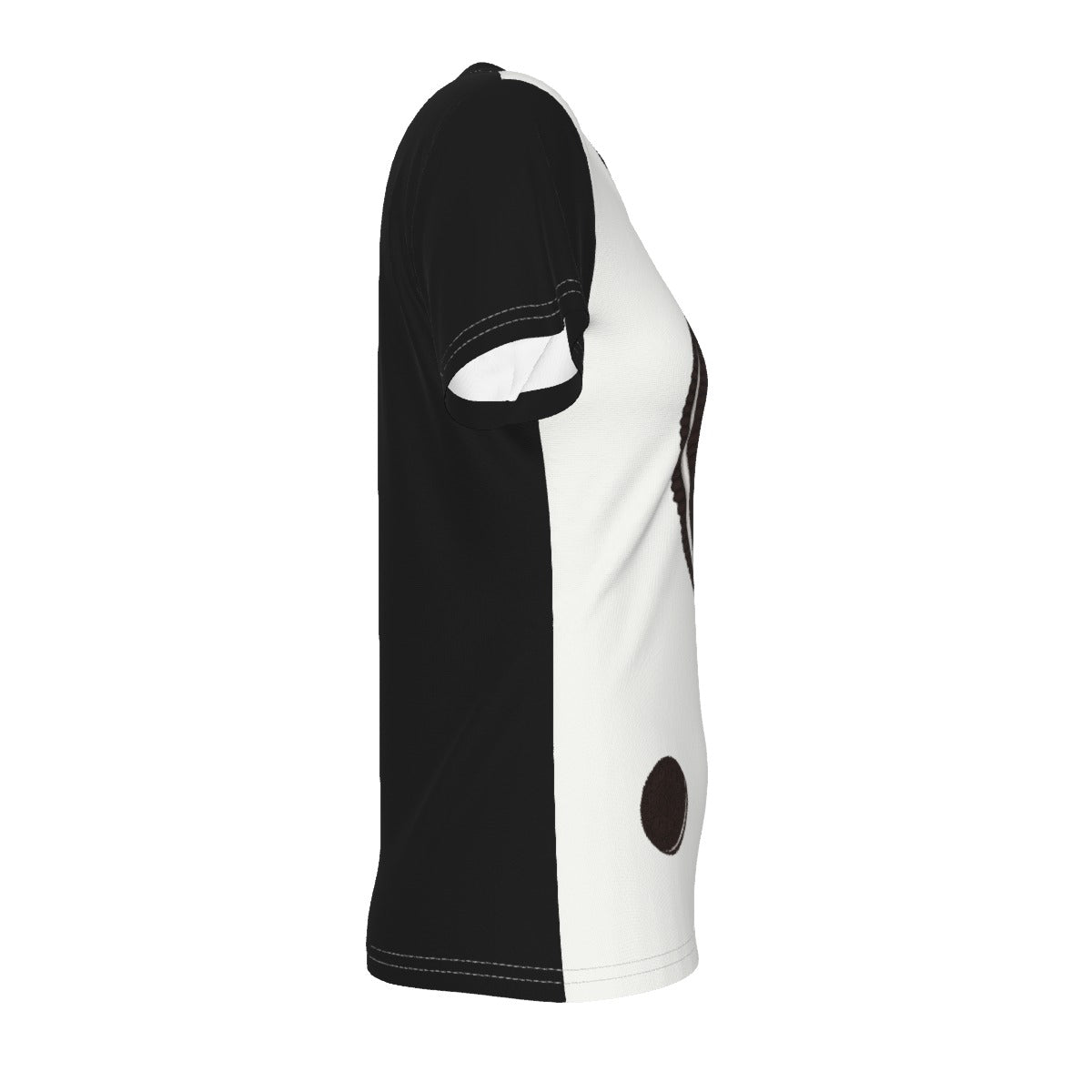 Race - Oreo - V neck tee - white and black