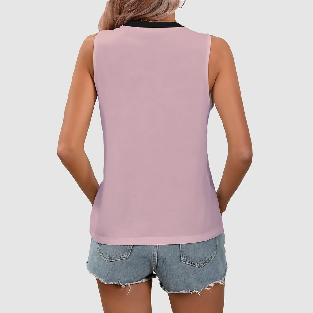 Piggy Bank - V neck tank - pink