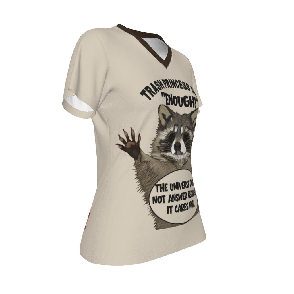 Trash Princess - V neck tee - tan