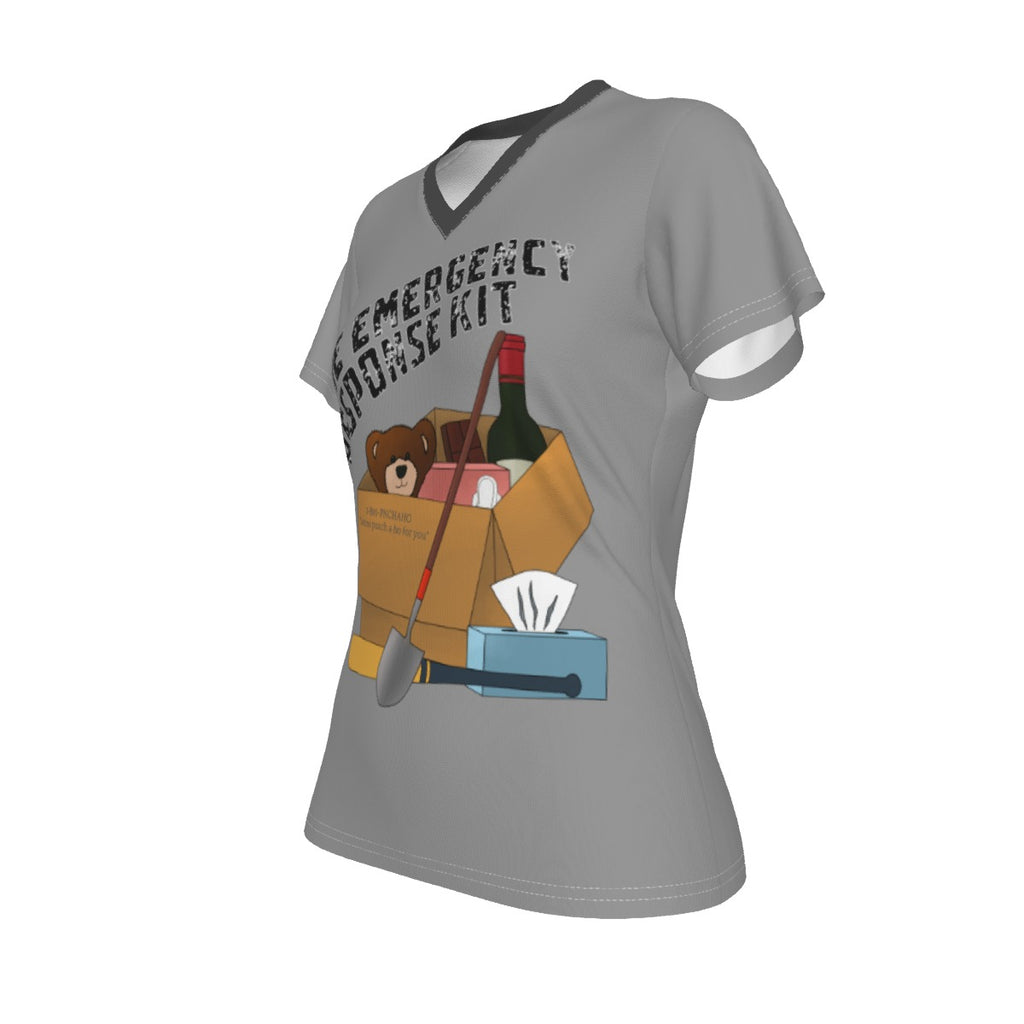 Bestie Emergency Response Kit - grey - V neck tee