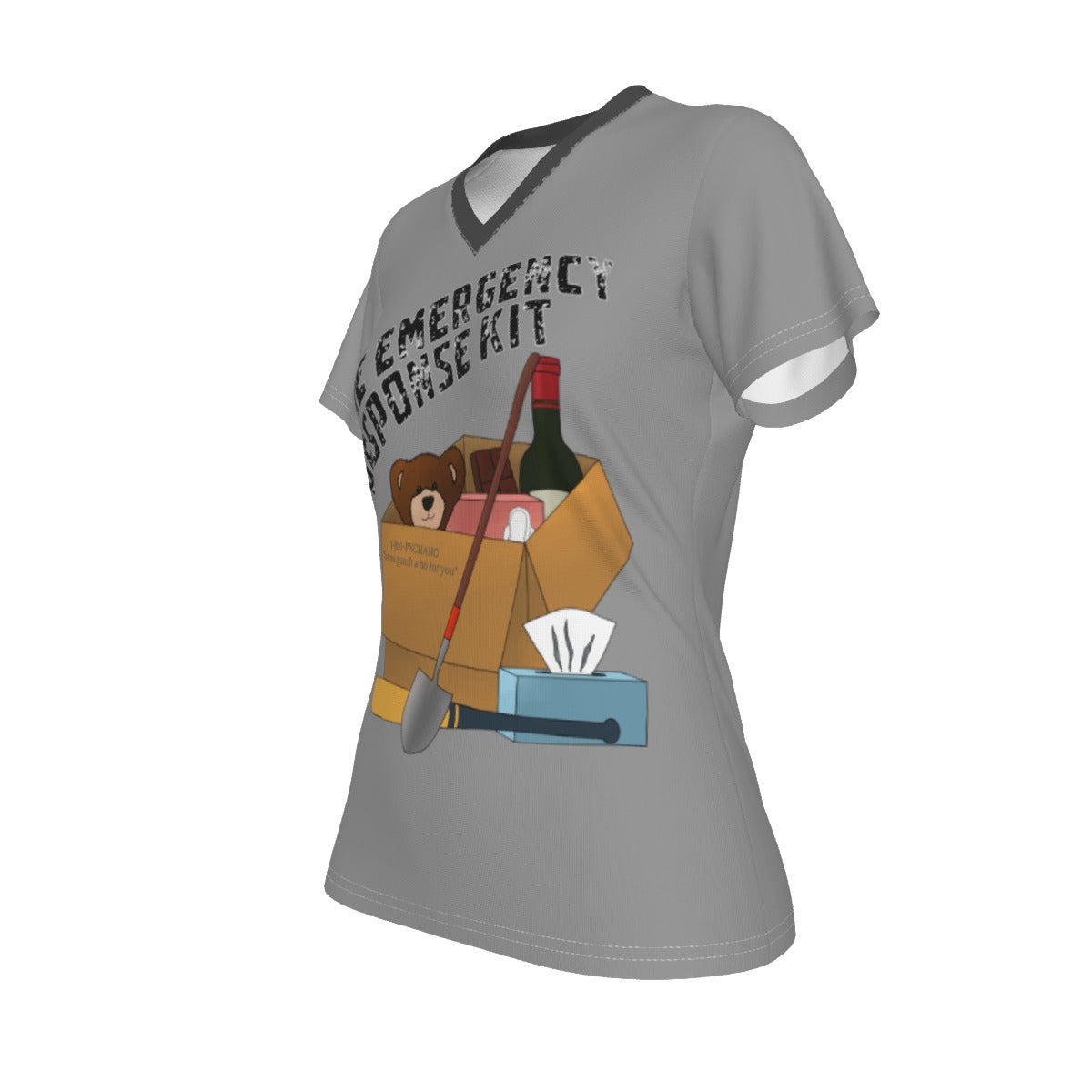 Bestie Emergency Response Kit - grey - V neck tee