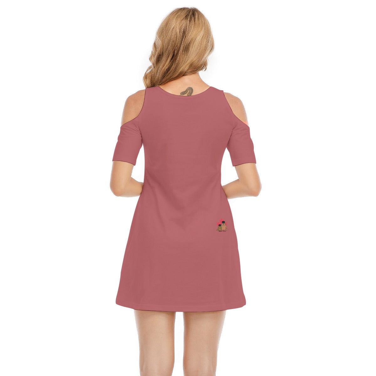 MIL - cold shoulder short dress - pink