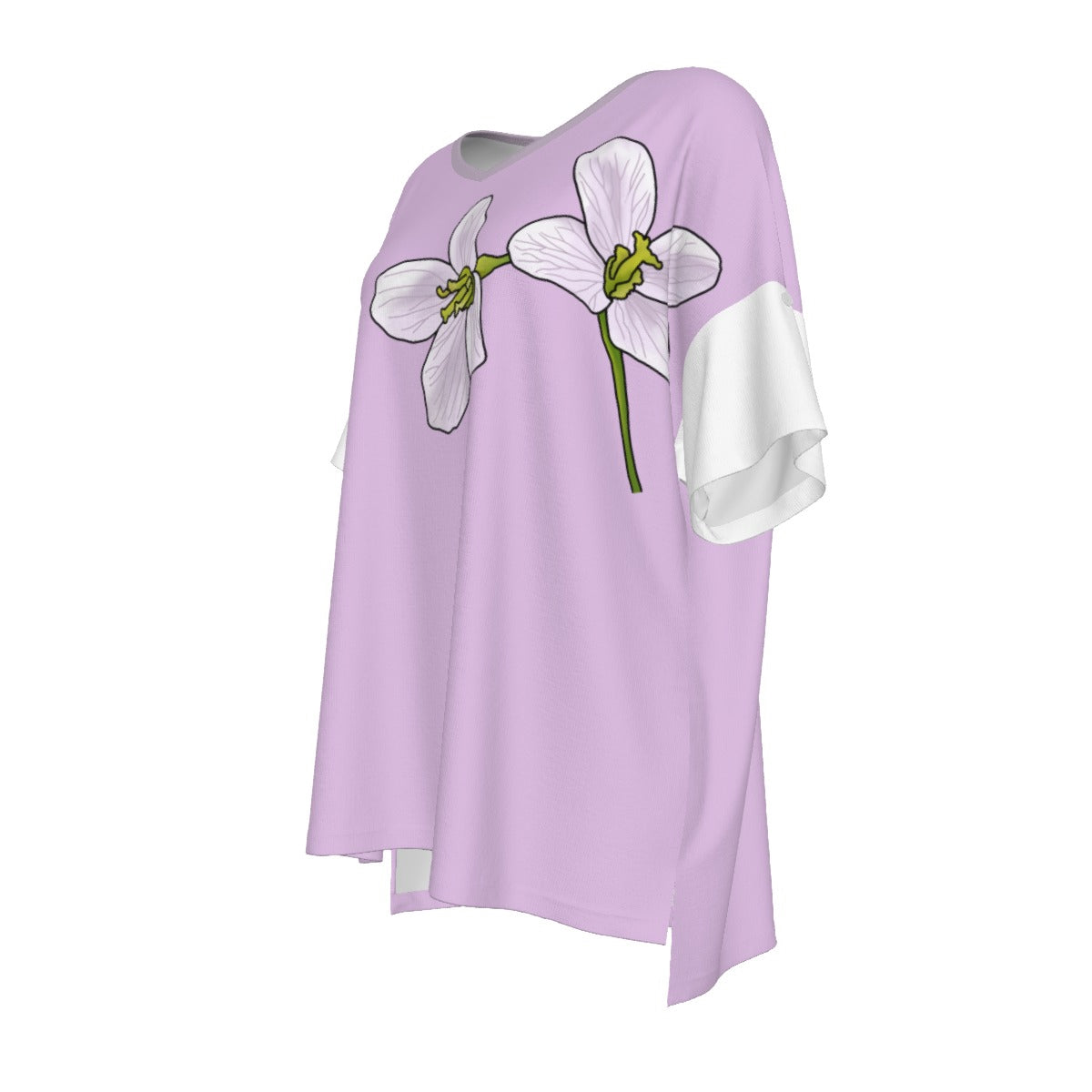 Nova Scotia Mayflower - drop shoulder tee - lilac