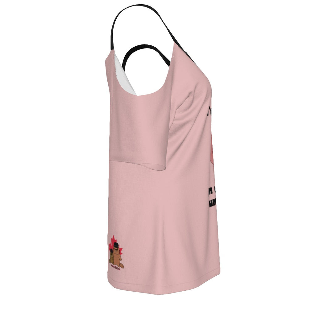 Piggy Bank - cold shoulder tee - pink and black