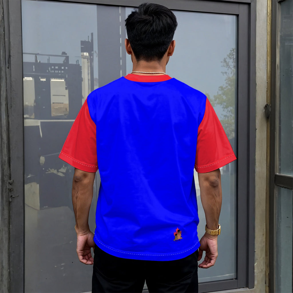 Side Questing - Unisex drop shoulder tee - blue