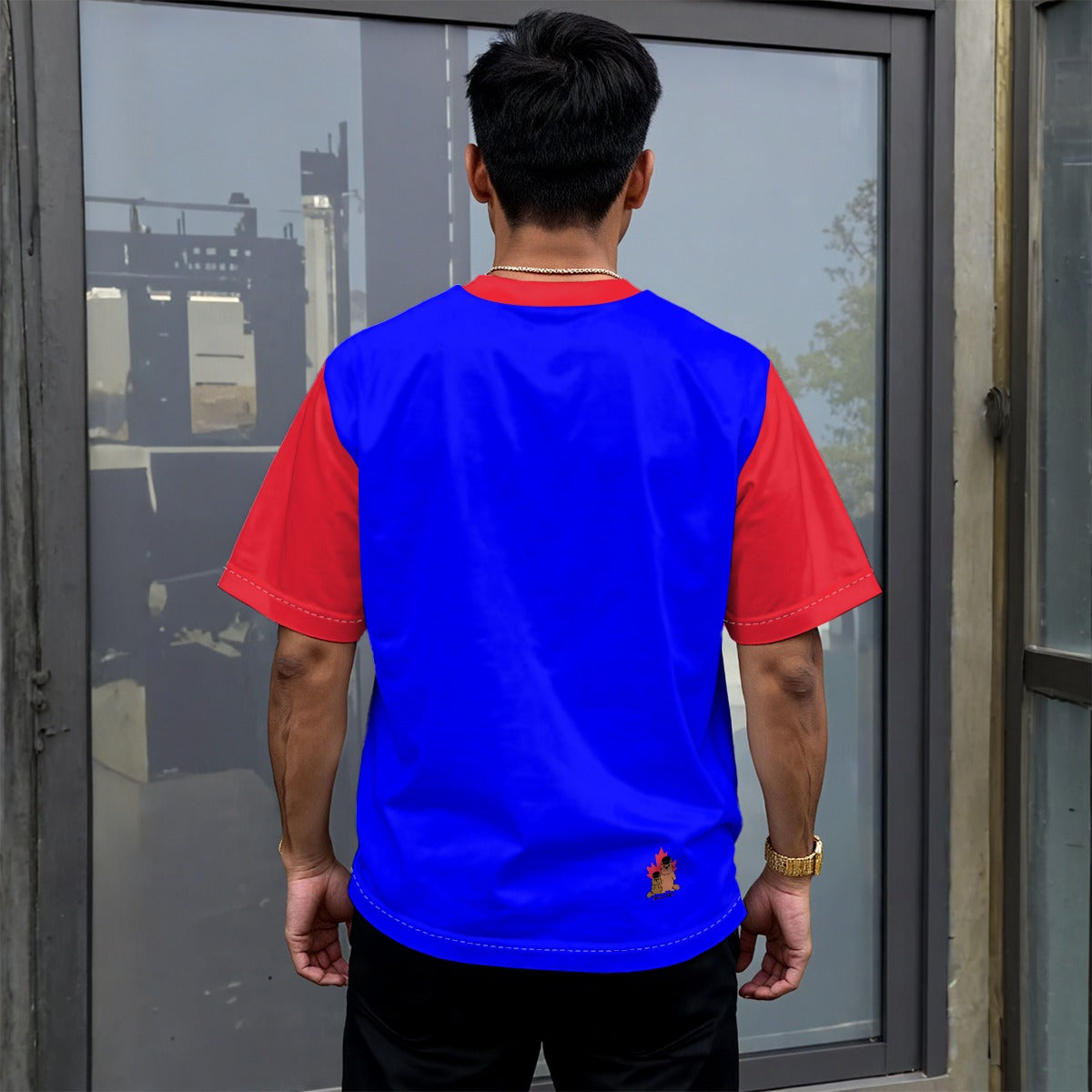 Side Questing - Unisex drop shoulder tee - blue