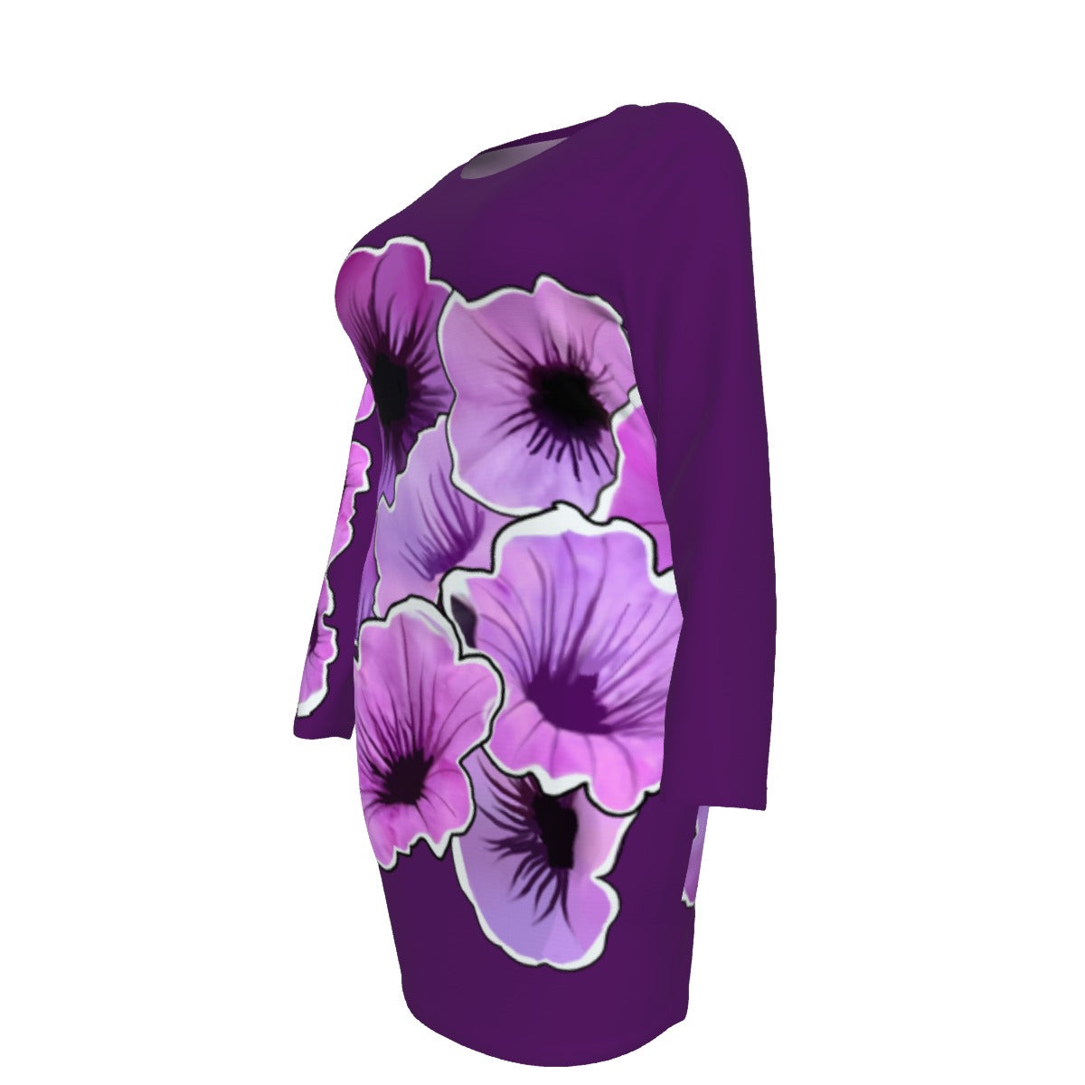 Purple Flowers - mesh dress
