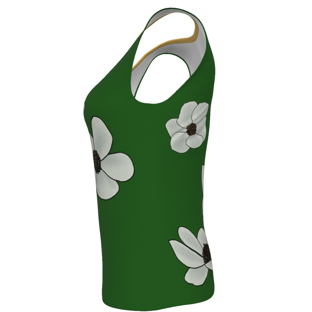 BC Dogwood - U neck tank - green