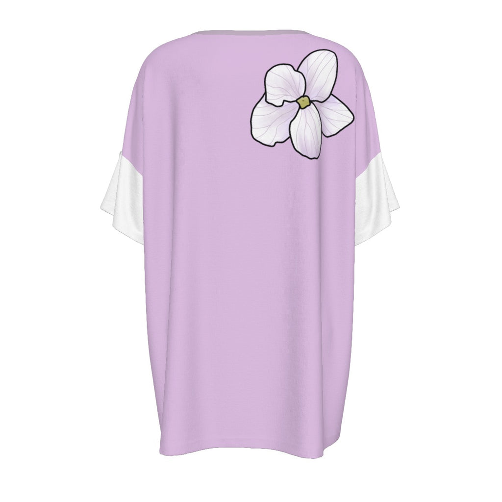 Nova Scotia Mayflower - drop shoulder tee - lilac