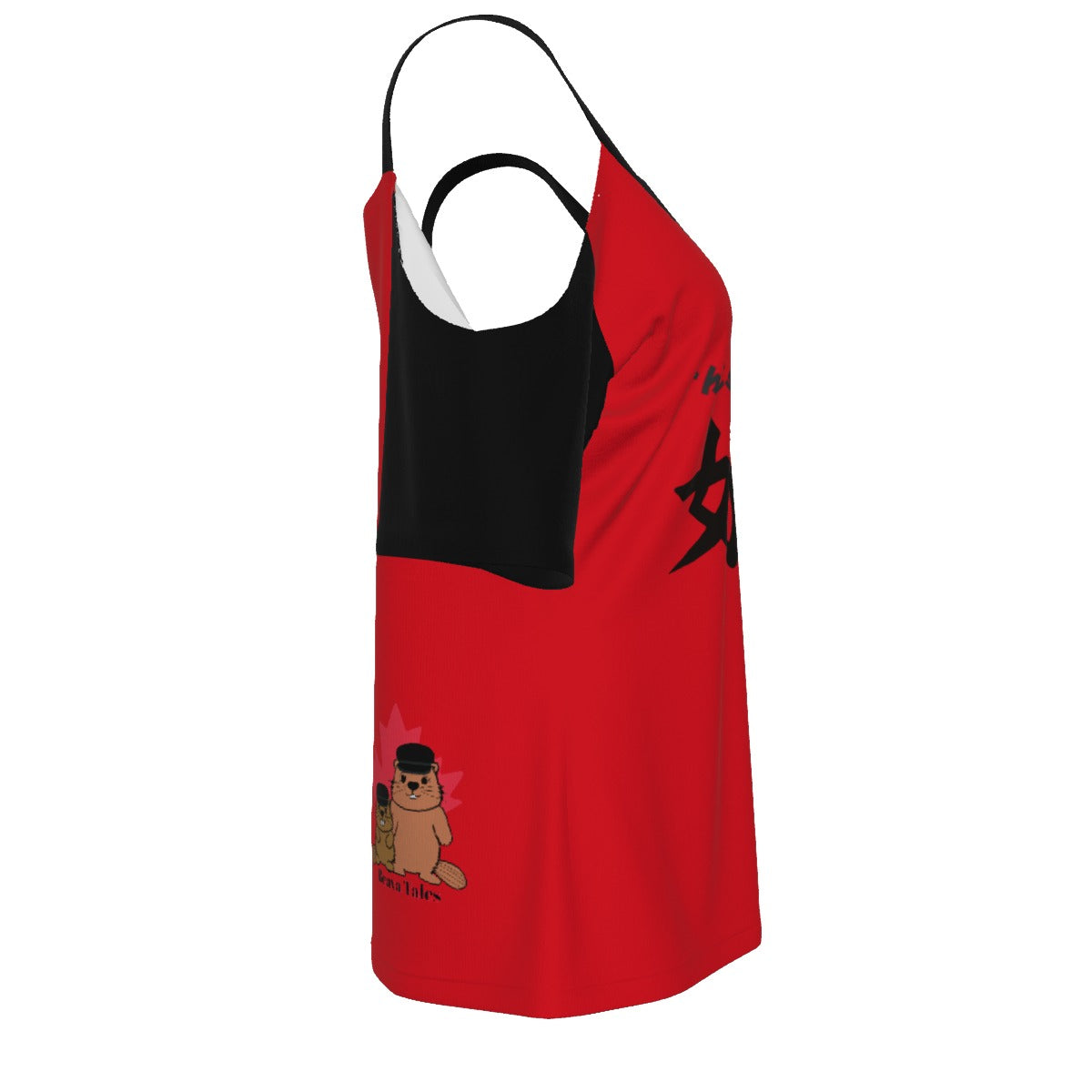 Huo sik - cold shoulder - red and black