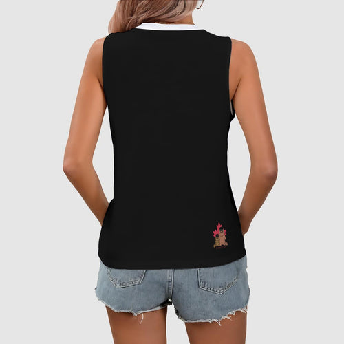 1st person shooter - V neck tank - black