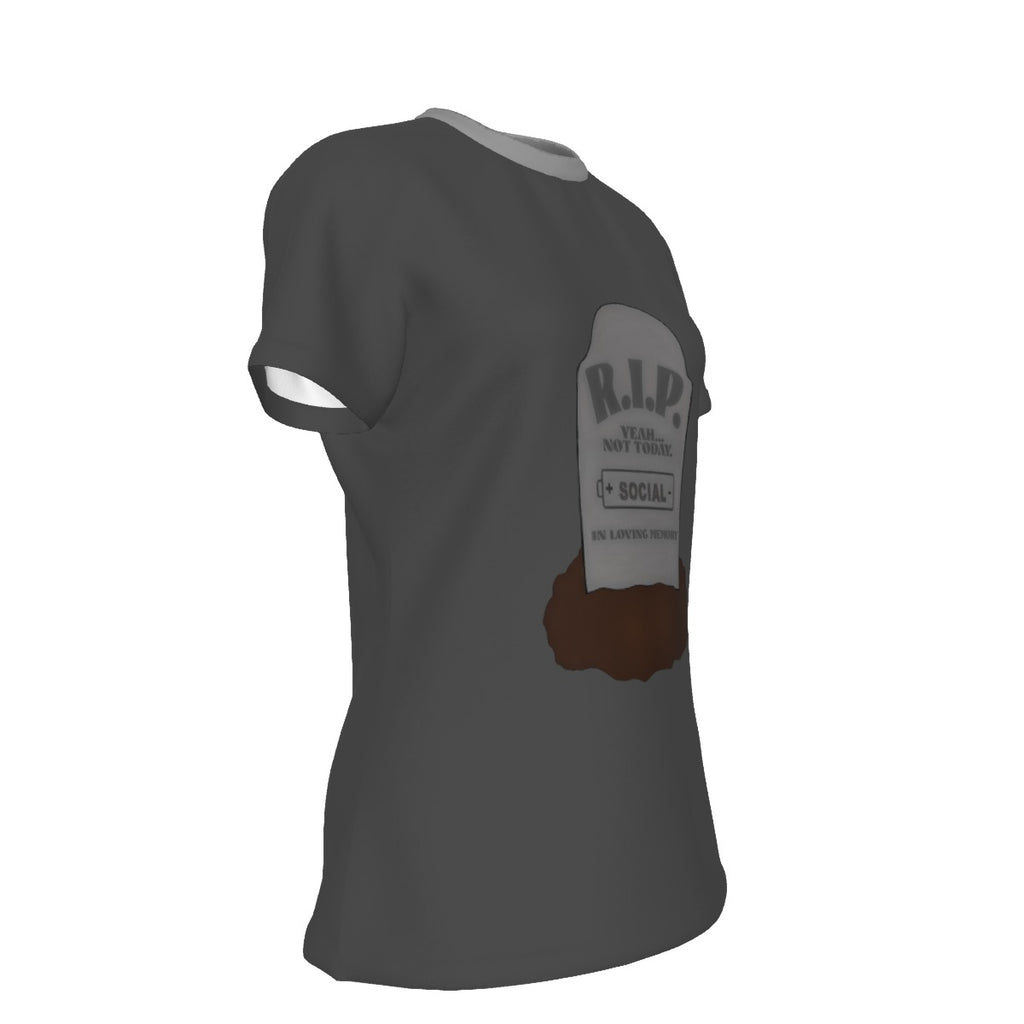 Social Battery - round neck tee - grey