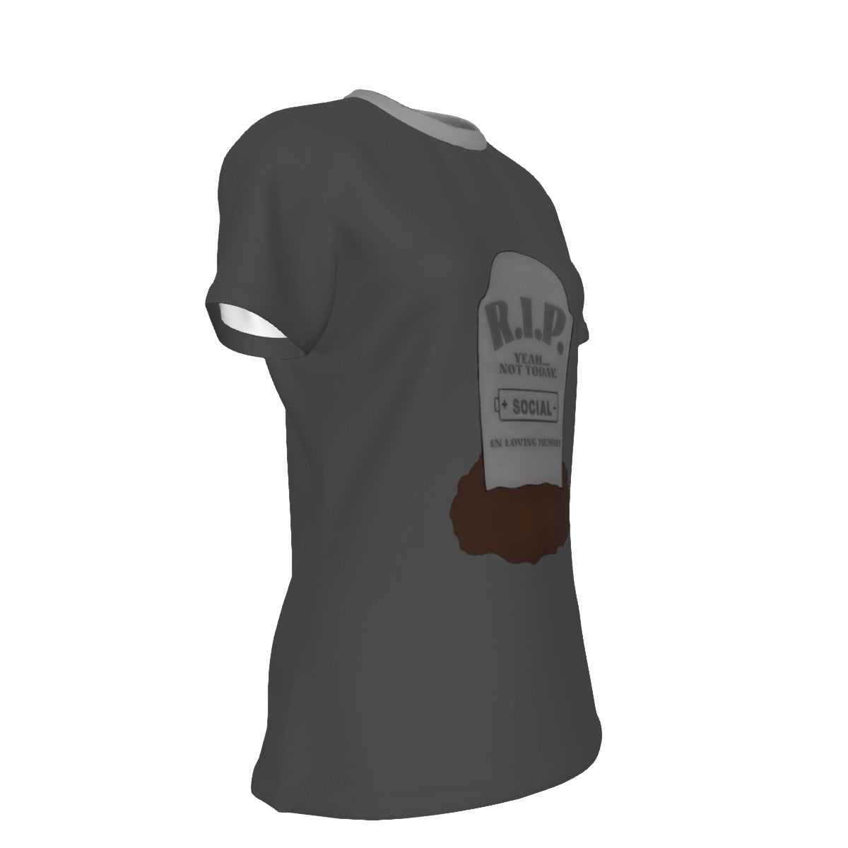 Social Battery - round neck tee - grey