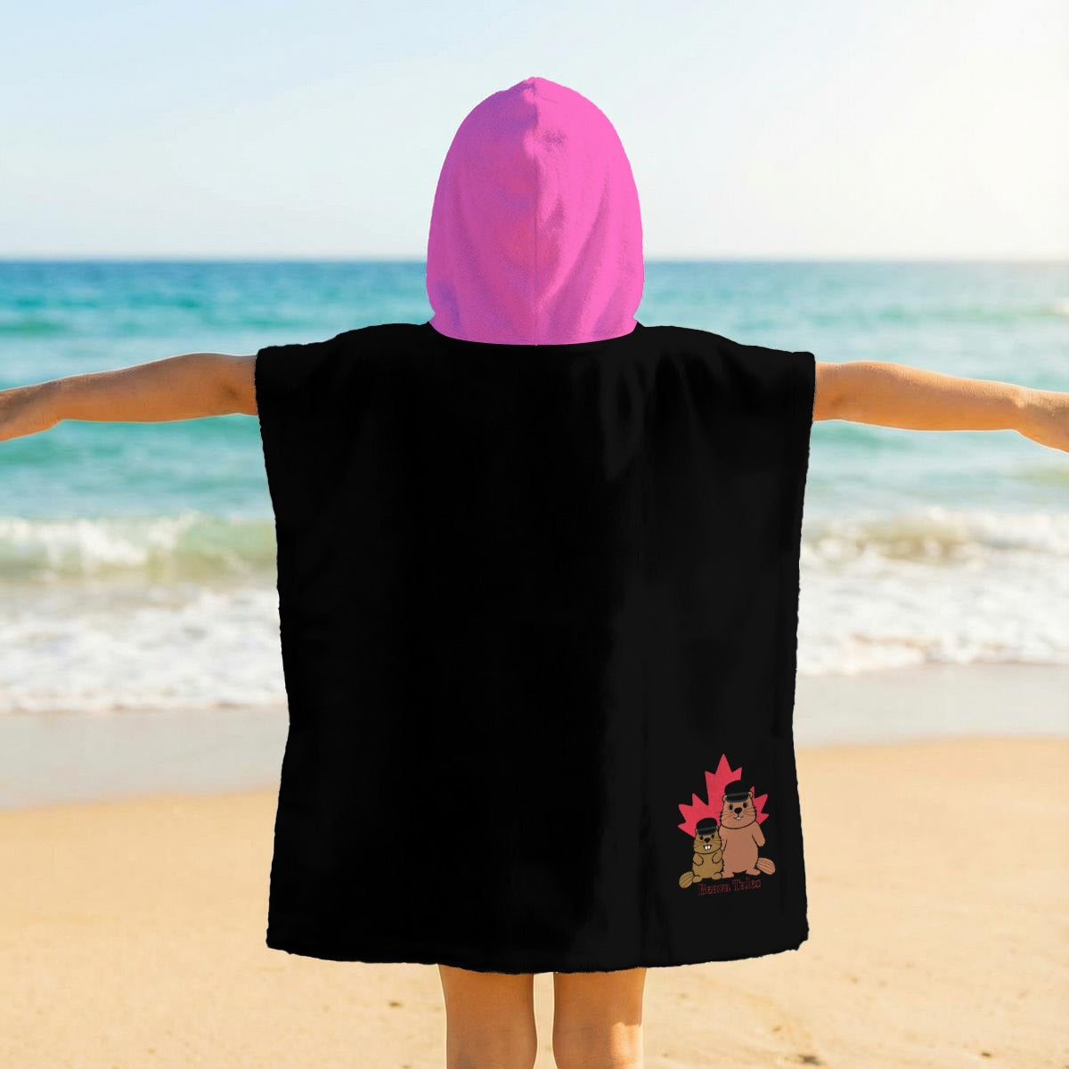 Kid's Hooded Towel Poncho - attuned to gravity