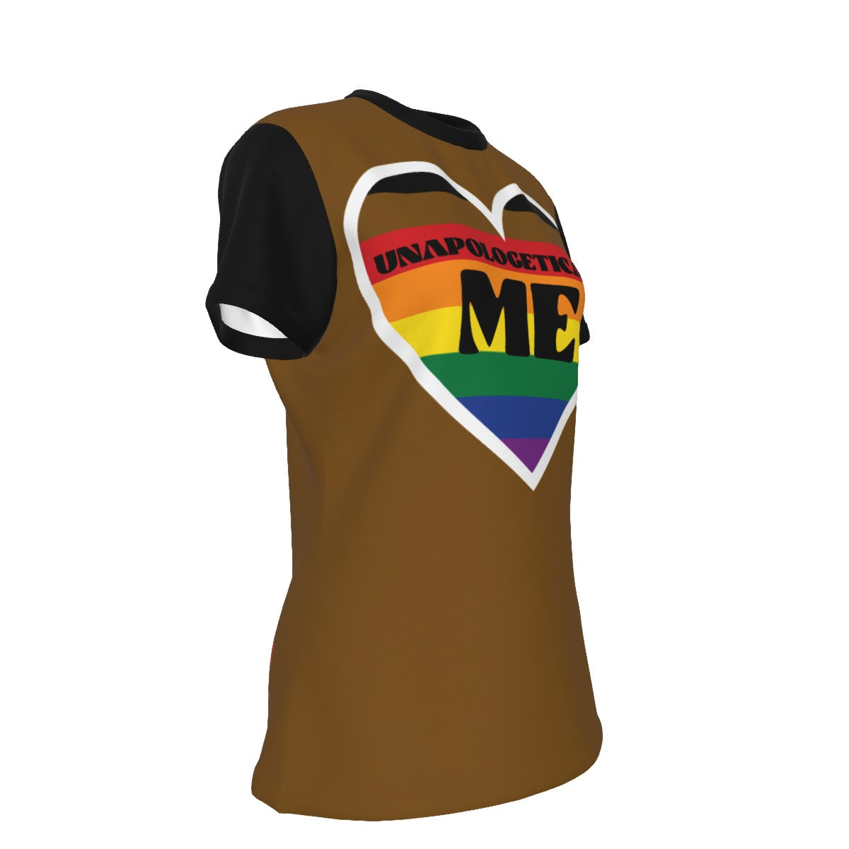 Pride - POC Rainbow - round neck tee - brown