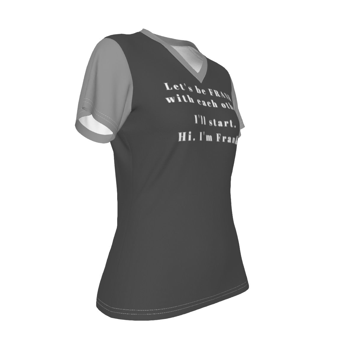 Frank - V neck tee - grey