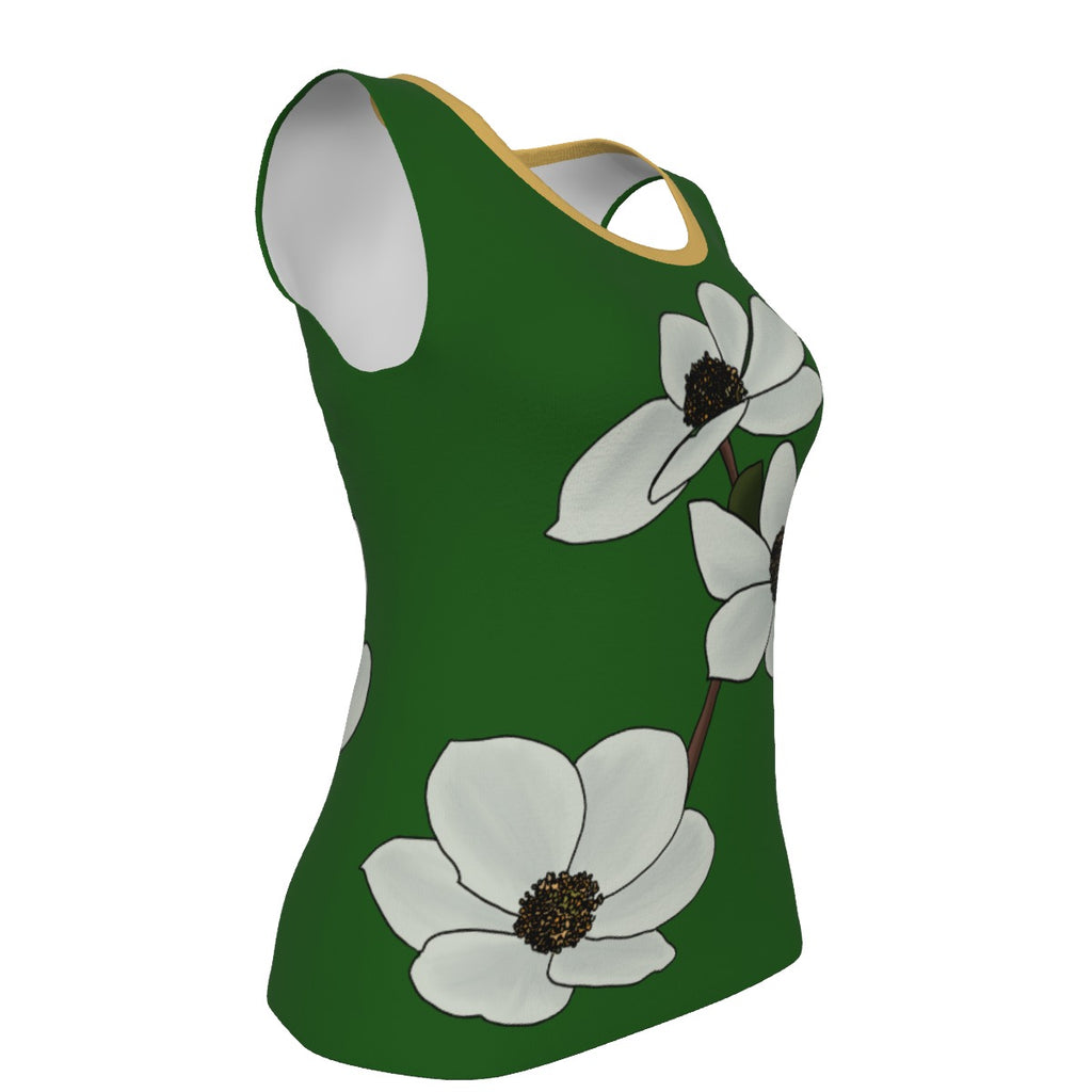 BC Dogwood - U neck tank - green