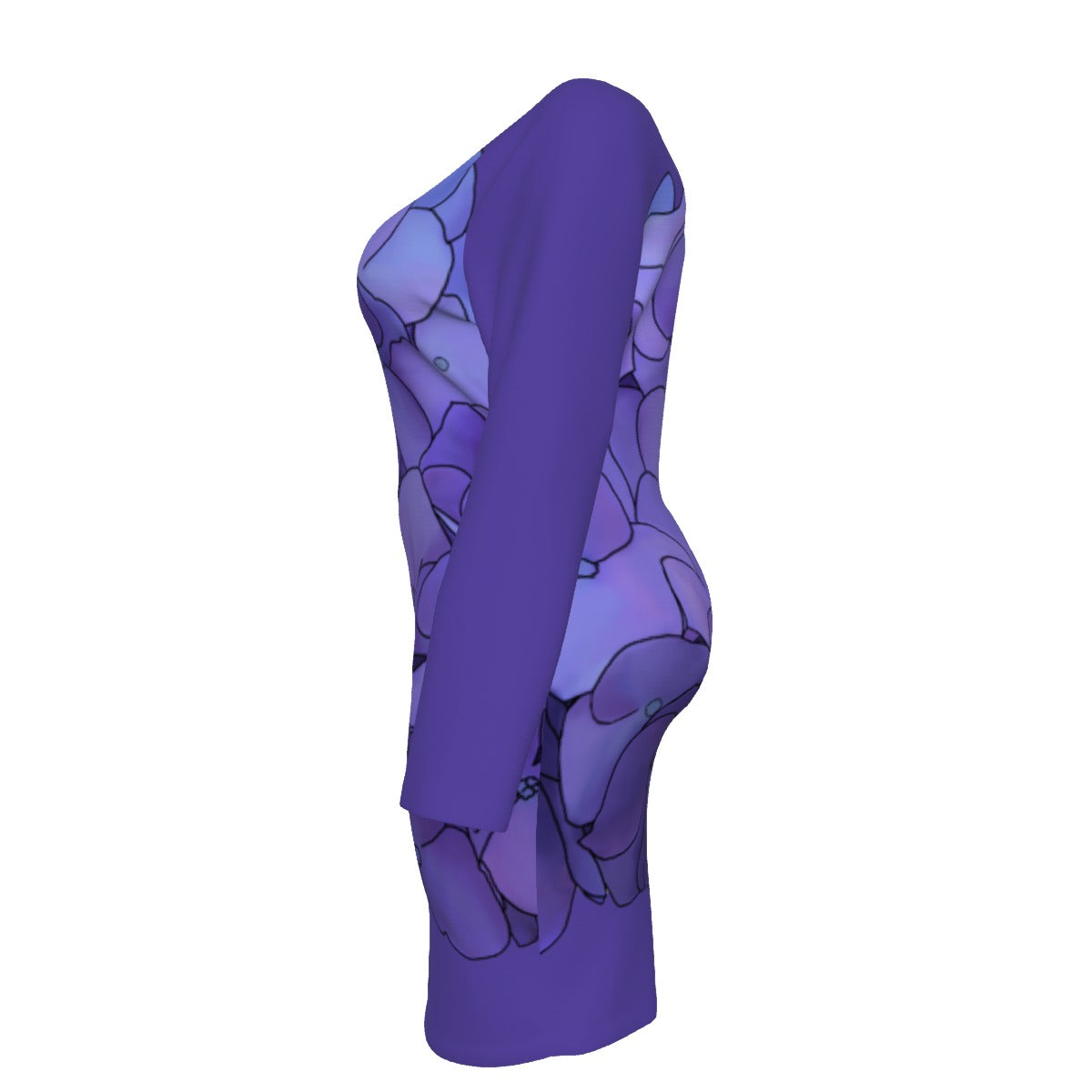 Hydrangea - midi bodycon mesh dress - periwinkle