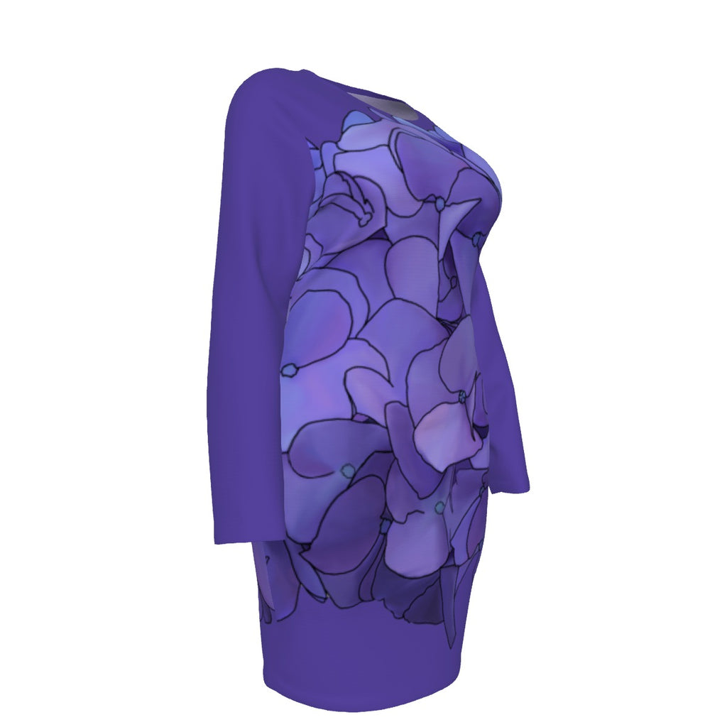 Hydrangea - midi bodycon mesh dress - periwinkle