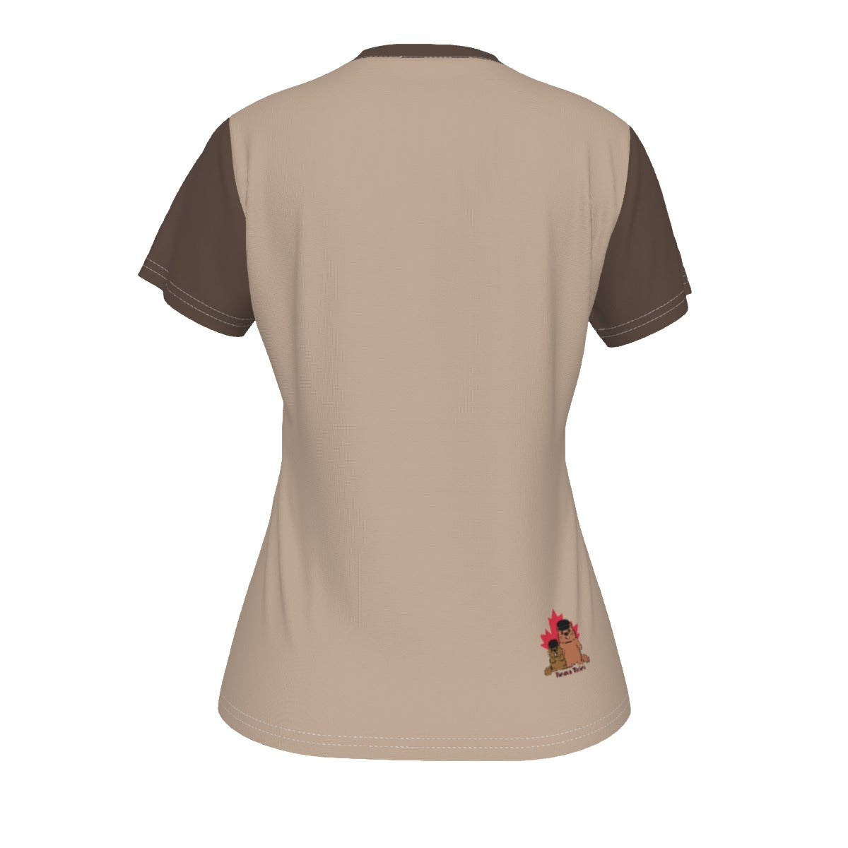 Bearly Keeping Up - V neck tee - browns