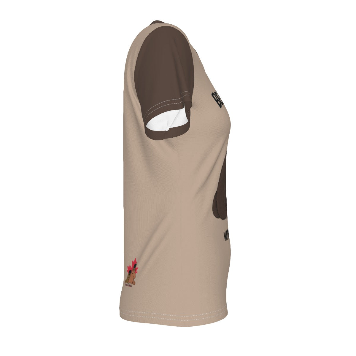 Bearly Keeping Up - V neck tee - browns