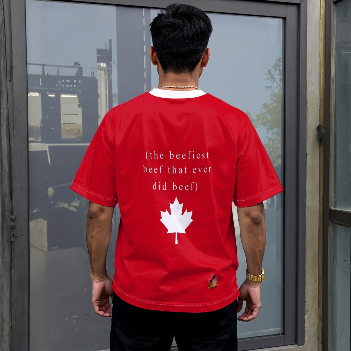 Canadian Beef - Unisex drop shoulder tee - red
