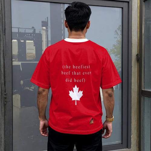 Canadian Beef - Unisex drop shoulder tee - red