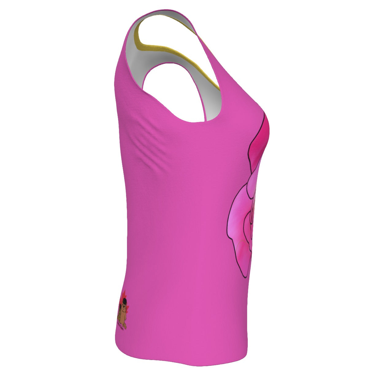 Alberta Primrose - U neck tank - pink with yellow