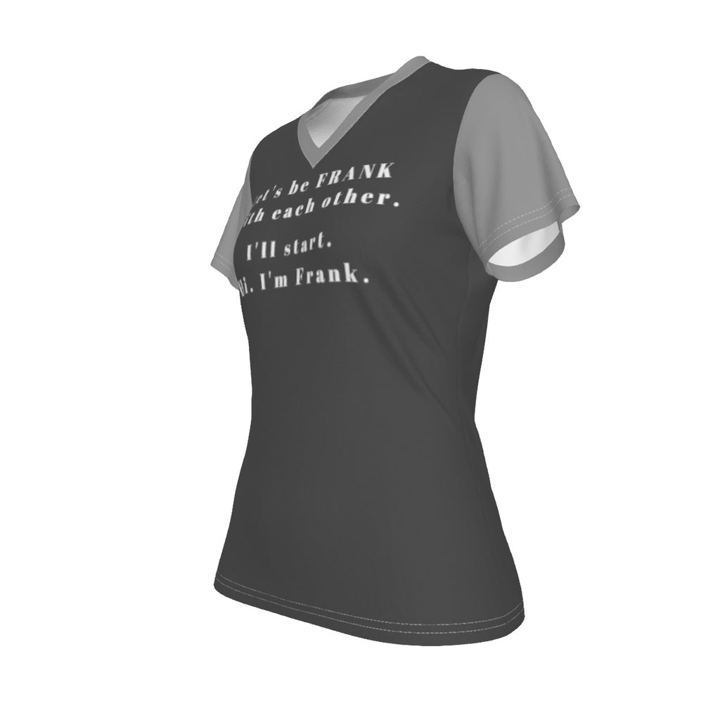 Frank - V neck tee - grey