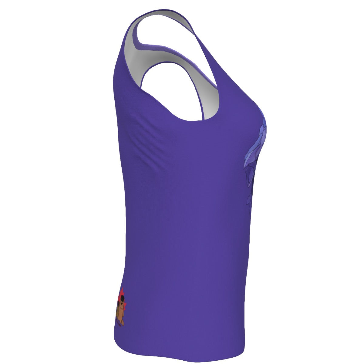 Hydrangea - U neck tank - periwinkle