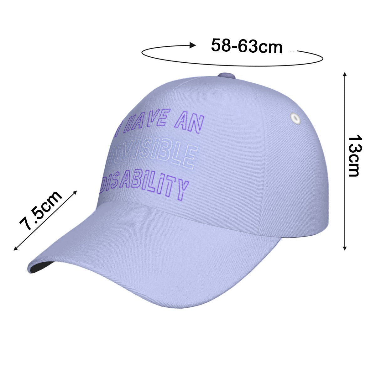 Invisible Disability - baseball cap - baby periwinkle