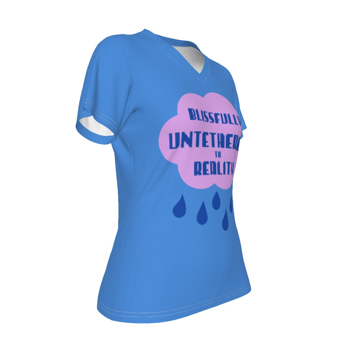 Untethered - light blue - V neck