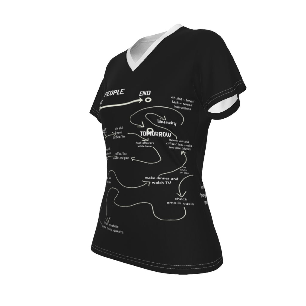 ADHD Me - V neck tee - black
